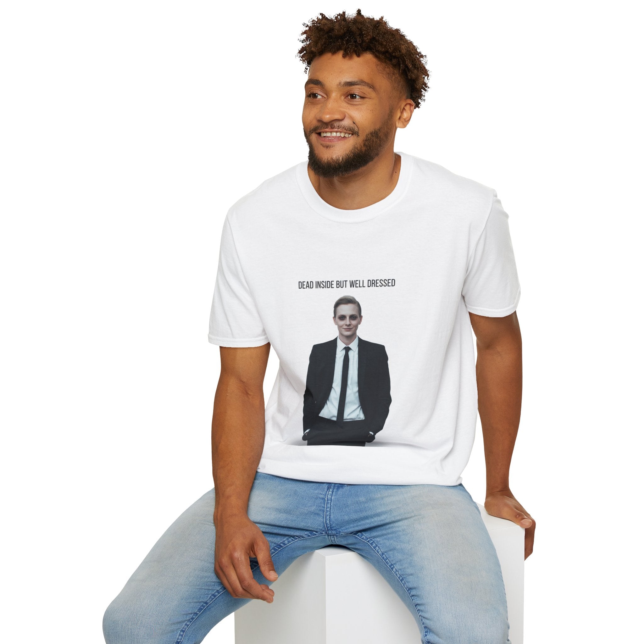 T‑Shirt — "Dead Inside But Well Dressed" Suit Graphic Tee