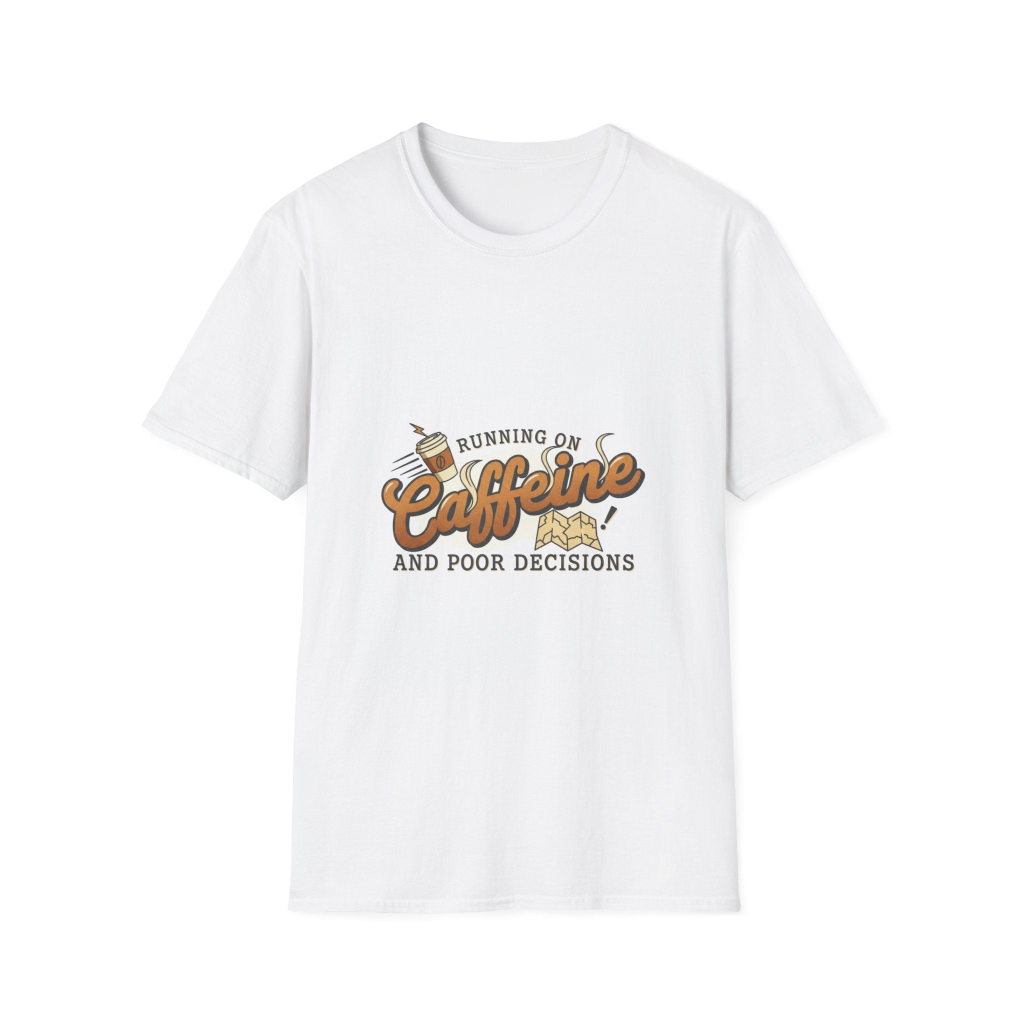 Caffeine & Poor Decisions T-Shirt — Funny Coffee Graphic Tee